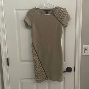 BCBG khaki zipper dress XS ponte